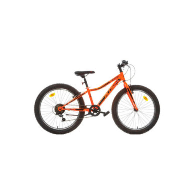 Bici MTB 24" Ragazzo – Mountain Bike 6V Aurelia in Acciaio Hi-Ten, Pneumatici 24x3.0 Arancio