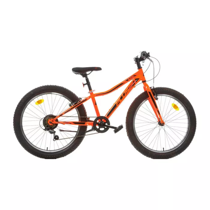 Bici MTB 24" Ragazzo – Mountain Bike 6V Aurelia in Acciaio Hi-Ten, Pneumatici 24x3.0 Arancio