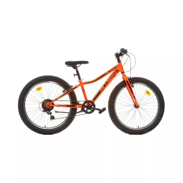 Bici MTB 24" Ragazzo – Mountain Bike 6V Aurelia in Acciaio Hi-Ten, Pneumatici 24x3.0 Arancio