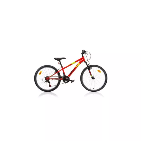 Bicicletta MTB 24" Ragazzo – Dino Bikes Aurelia 424US, 18 Velocità con Forcella Ammortizzata Rosso/Giallo