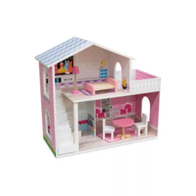 Casetta delle Bambole in Legno – Villetta dei Sogni a 2 Piani con Accessori, Gioco Immaginativo 3+ Anni