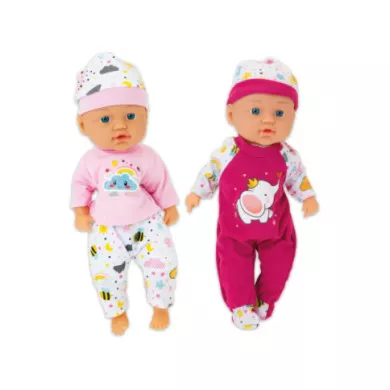 Bambolotto Interattivo Baby Teo 30cm – Prime Paroline, 10 Suoni, con Ciucico e Biberon, Colore Casuale 12+ Mesi