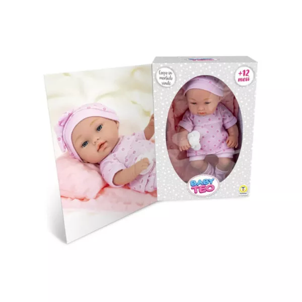 Bambola in Vinile Corpo Morbido – Bambolotto con Cuscino e Ciuccio, Dettagli Realistici, 12+ Mesi