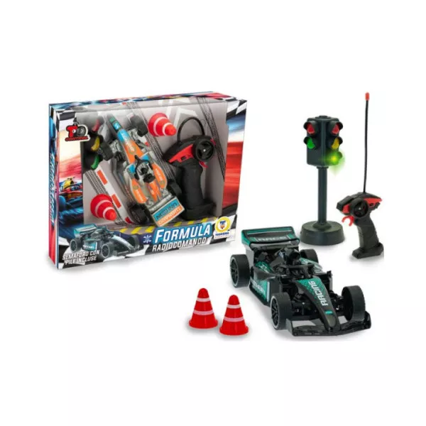 Macchina Formula Radiocomandata – Auto RC con Semaforo, Coni e Radiocomando, Colore Casuale, Batterie Incluse 6+ Anni