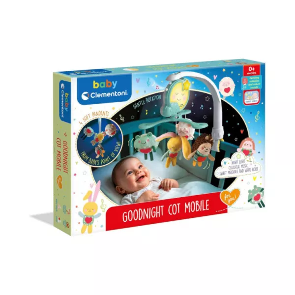 Carillon Culla Goodnight Cot Mobile – Giostrina Musicale Neonato 0+ Mesi in Tessuto Morbido Baby Clementoni