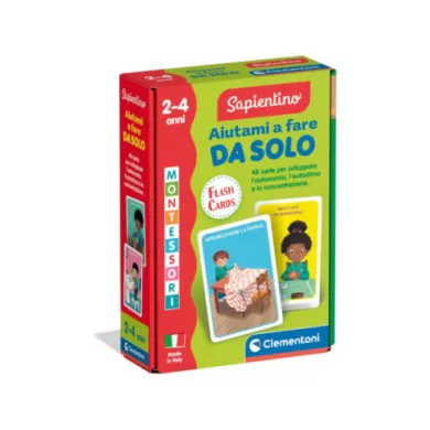 Flashcard Montessori Aiutami a Fare da Solo – Carte Educative 2-4 Anni per Autonomia e Routine, Sapientino Clementoni