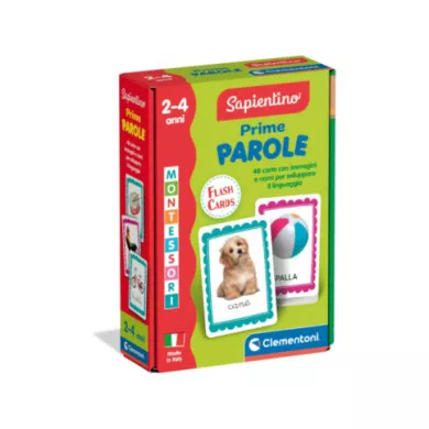 Flashcard Montessori Prime Parole – Carte Illustrate 2-5 Anni per Imparare Nomi di Animali e Oggetti, Sapientino Clementoni