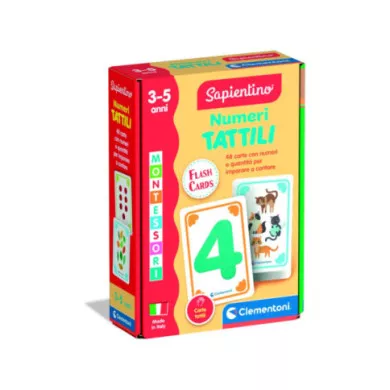Flashcard Montessori Numeri Tattili – Carte Tattili 3-5 Anni per Imparare Numeri e Contare, Sapientino Clementoni