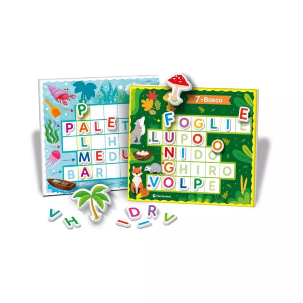 Logic Lettere e Parole – Gioco Educativo 4-6 Anni con Cruciverba per Imparare a Leggere e Scrivere, Sapientino Clementoni