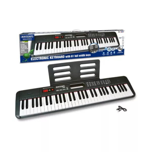 Tastiera Digitale 61 Tasti Bontempi HarmonyKeys – Pianola Professionale USB per Bambini e Ragazzi, 910x215x90 mm