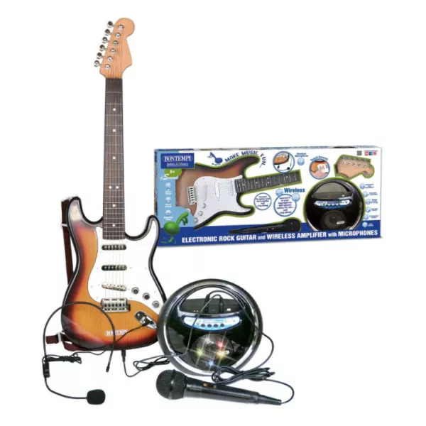 Chitarra Elettronica Bontempi RockMaster – Chitarra Giocattolo con Amplificatore Wireless per Bambini 5+ Anni