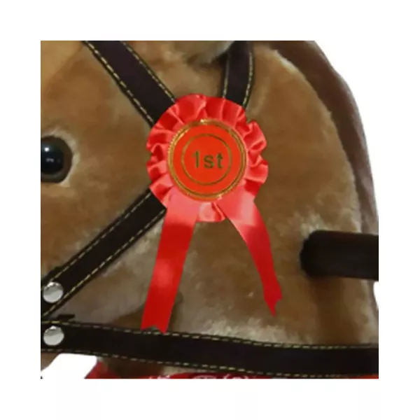 Cavallo a Dondolo con Verso – Gioco Cavalcabile in Legno 18+ Mesi Marrone Chiaro con Bandana