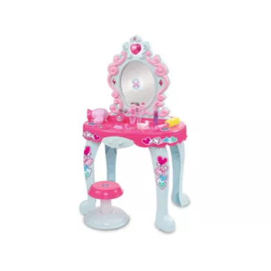 Specchiera Magica con Luci, Suoni e Sgabello – Tavolo Trucco Bambina con Accessori 3+ Anni