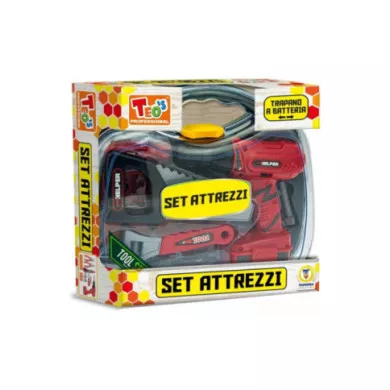Set Attrezzi Giocattolo con Trapano a Batteria – Valigetta 12 Pezzi per Bambini 3+ Anni