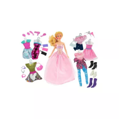 Bambola Dea Sfilata di Moda – Bambola Snodata 29 cm con Guardaroba, 6 Outfit e 20 Accessori 3+ Anni