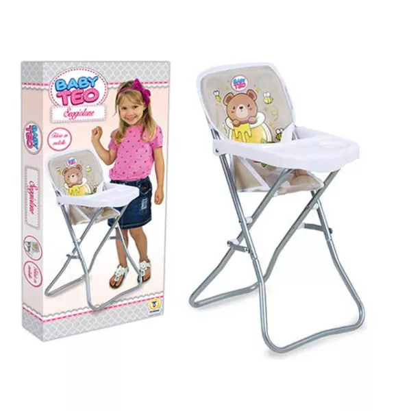 Seggiolone per Bambole Baby Teo – Sedia Pappa Pieghevole 3+ Anni