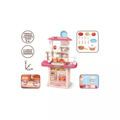 Cucina Giocattolo per Bambini 65 cm – Fornello con Luci e Suoni, Lavello Funzionante, Accessori Inclusi 3+ Anni