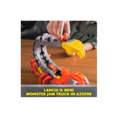 Monster Jam Set di Gioco Venom Velocity Scorpion con Pista e 2 Monster Truck 1:87, Bambini 3-6 Anni