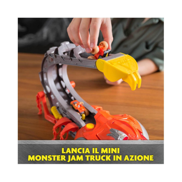 Monster Jam Set di Gioco Venom Velocity Scorpion con Pista e 2 Monster Truck 1:87, Bambini 3-6 Anni