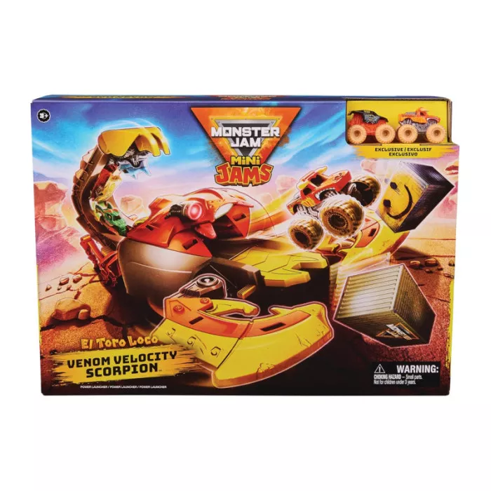 Monster Jam Set di Gioco Venom Velocity Scorpion con Pista e 2 Monster Truck 1:87, Bambini 3-6 Anni