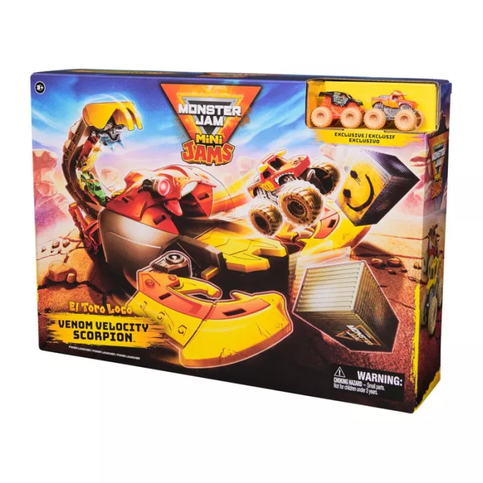 Monster Jam Set di Gioco Venom Velocity Scorpion con Pista e 2 Monster Truck 1:87, Bambini 3-6 Anni
