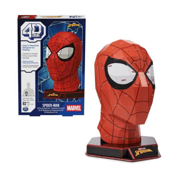 Puzzle 3D Marvel Spider-Man 4D Build 82 Pezzi con Supporto, Modellismo da Tavolo per Ragazzi e Adulti 12+ Anni