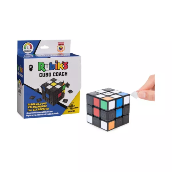 Rubik’s Cubo Coach 3x3 in Italiano con Guida alla Risoluzione, Rompicapo Educativo Bambini 8+ Anni