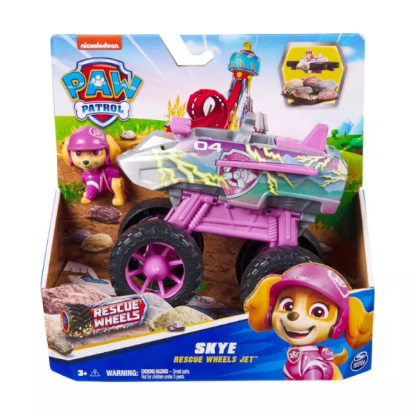 Paw Patrol Jet Rescue Wheels Skye con Veicolo Trasformabile e Personaggio 3+ Anni, Gioco d’Immaginazione Bambini