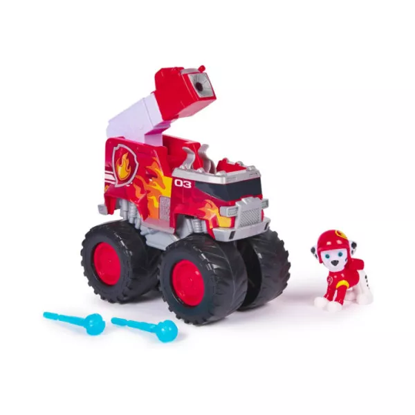Paw Patrol Rescue Wheels Marshall con Camion dei Pompieri e Personaggio 3+ Anni, Veicolo Giocattolo con Lanciamissili