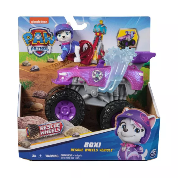 Paw Patrol Rescue Wheels Roxi con Camion Trasformabile e Personaggio 3+ Anni, Veicolo Giocattolo per Bambini