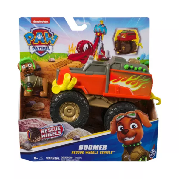 Paw Patrol Rescue Wheels Boomer con Veicolo Trasformabile e Personaggio 3+ Anni, Gioco d’Azione per Bambini