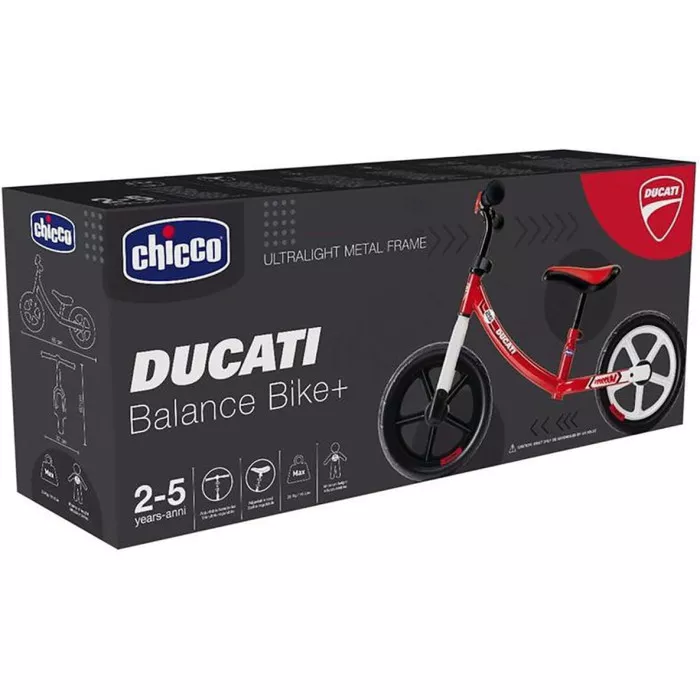 Ducati Monster Balance Bike – Bicicletta Senza Pedali Bambini 2-5 Anni, Regolabile, Max 25 kg, Rossa Chicco