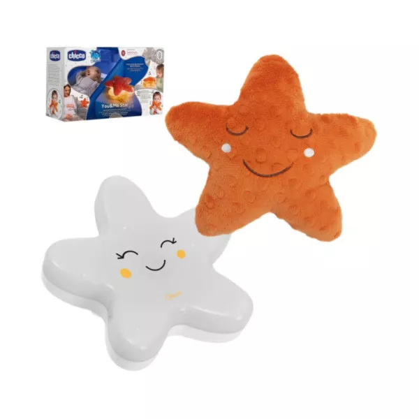 Chicco You&Me Star – Luce Notturna Evolutiva con Musica e Suoni Bianchi, Peluche Stella Lavabile, 0+ Mesi