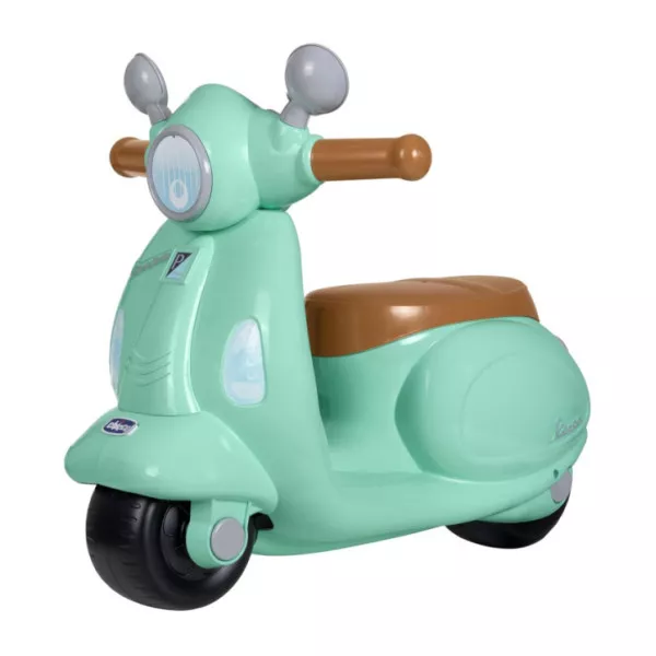 Vespa Primavera Verde Acqua – Moto Cavalcabile 1-3 Anni con Luci, Suoni e Ruote di Supporto Rimovibili, Max 25 kg