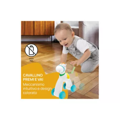 Chicco Cavallino Push&Go – Gioco Trainabile 12-36 Mesi con Ruote Gommate, Stimola Camminata e Attività Motorie
