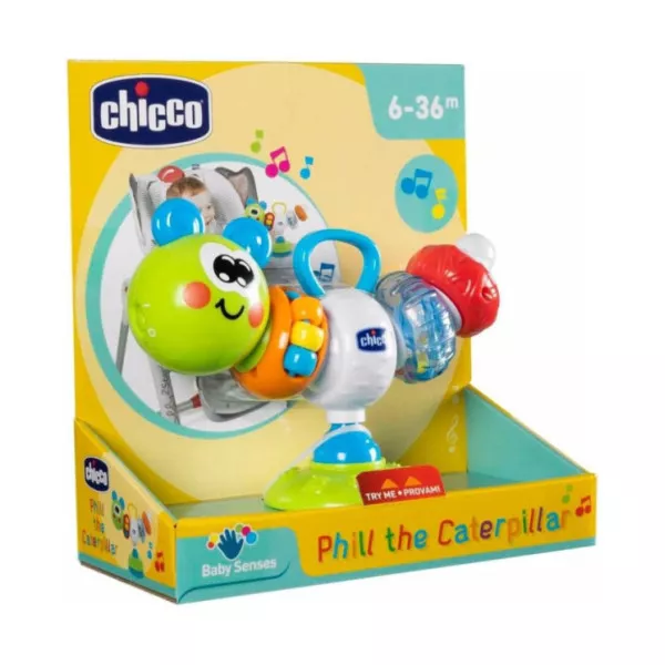 Chicco Bruchino Ballerino – Gioco da Seggiolone con Ventosa, Luci, Suoni e Attività Manuali, 6-36 Mesi
