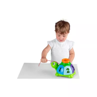 Chicco Tartaruga Incastra e Tira – Gioco Trainabile Elettronico con 5 Palline da Incastro, 12-36 Mesi