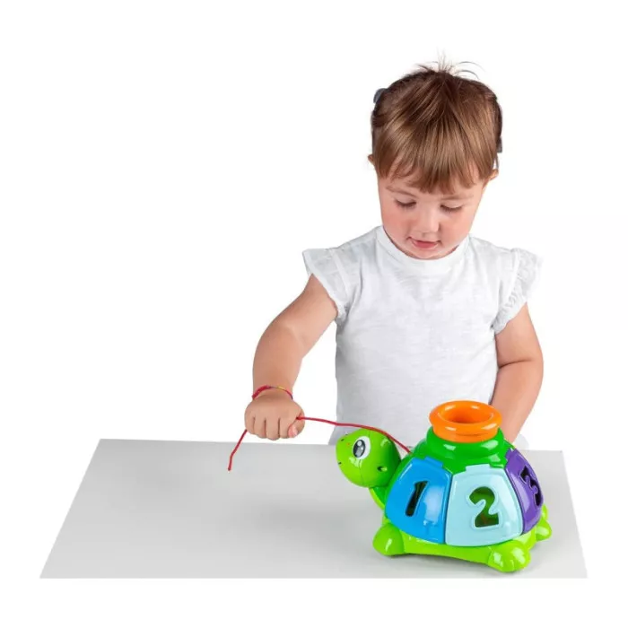 Chicco Tartaruga Incastra e Tira – Gioco Trainabile Elettronico con 5 Palline da Incastro, 12-36 Mesi