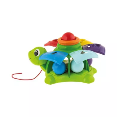 Chicco Tartaruga Incastra e Tira – Gioco Trainabile Elettronico con 5 Palline da Incastro, 12-36 Mesi