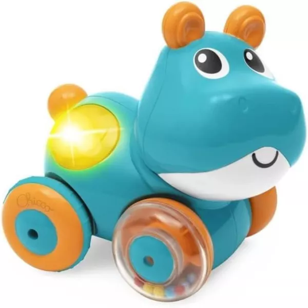 Hippo Sprint&Go Chicco – Animaletto Retrocarica con Luci e Suoni per Gattonamento, 6-36 Mesi