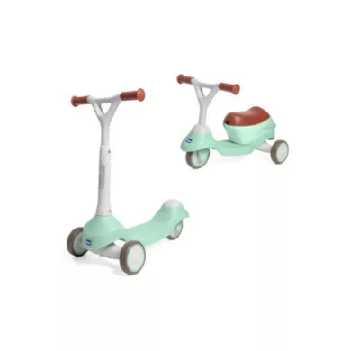 Monopattino Evolutivo 2in1 Chicco – Cavalcabile 1 Anno e Monopattino 2 Anni, Verde Acqua