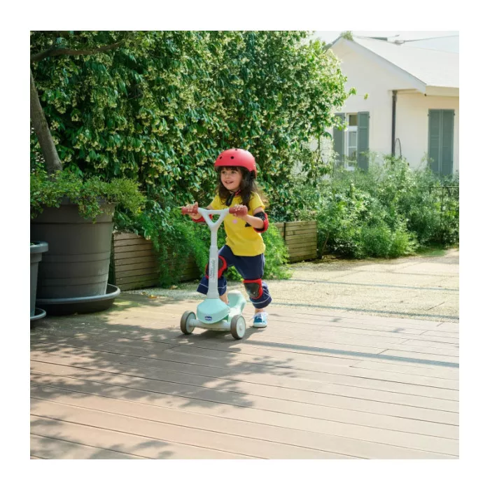 Monopattino Evolutivo 2in1 Chicco – Cavalcabile 1 Anno e Monopattino 2 Anni, Verde Acqua