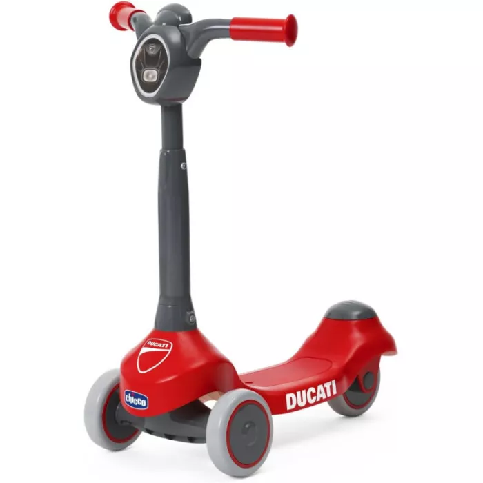 Chicco Monopattino Ducati Scooter – Monopattino Evolutivo 3 Ruote in Gomma, Leggero e Stabile, Base Antiscivolo, 2-4 Anni