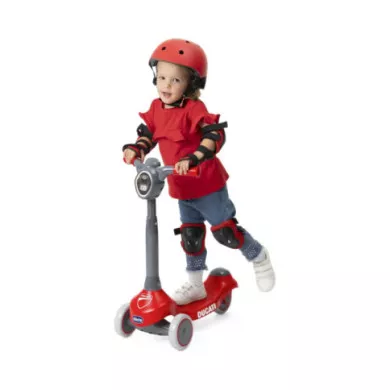 Chicco Monopattino Ducati Scooter – Monopattino Evolutivo 3 Ruote in Gomma, Leggero e Stabile, Base Antiscivolo, 2-4 Anni