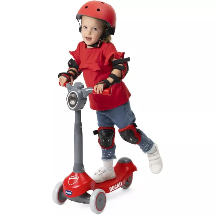Chicco Monopattino Ducati Scooter – Monopattino Evolutivo 3 Ruote in Gomma, Leggero e Stabile, Base Antiscivolo, 2-4 Anni