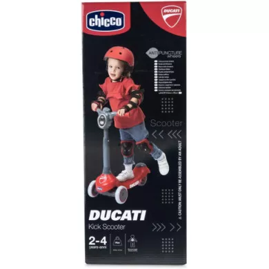Chicco Monopattino Ducati Scooter – Monopattino Evolutivo 3 Ruote in Gomma, Leggero e Stabile, Base Antiscivolo, 2-4 Anni