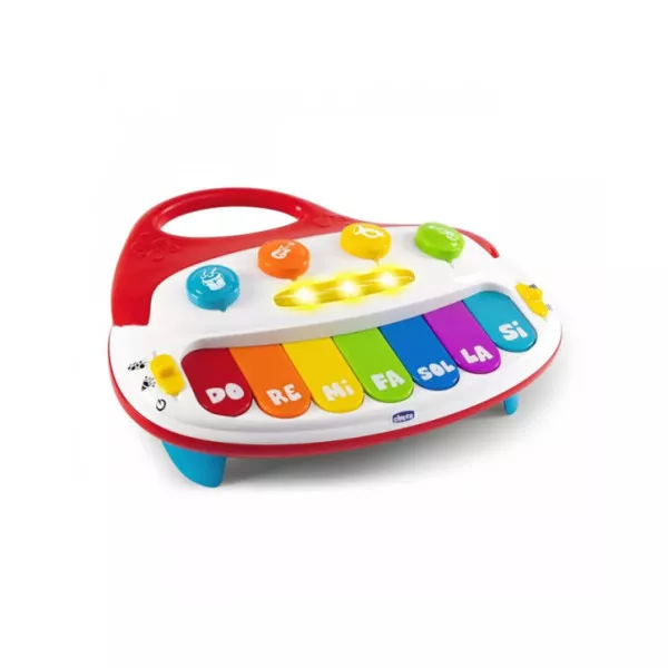 Chicco Il Mio Primo Piano – Pianola Musicale per Bambini con 7 Tasti Luminosi, 2 Modalità, 20 Melodie, 1+ Anno