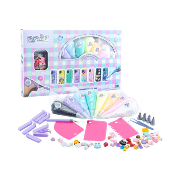 Kit Decoden Creme Sintetiche Arcobaleno – Set Decorazione Kawaii con Beccucci, Charms e Accessori per Bambini 6+ Anni