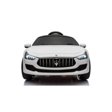Auto Elettrica Cavalcabile Maserati Ghibli Bianca per Bambini 3+ Anni con Luci, Suoni e Telecomando