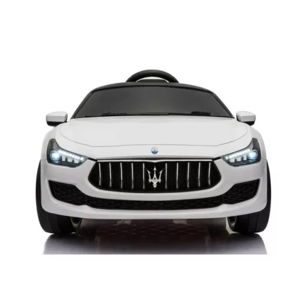 Auto Elettrica Cavalcabile Maserati Ghibli Bianca per Bambini 3+ Anni con Luci, Suoni e Telecomando